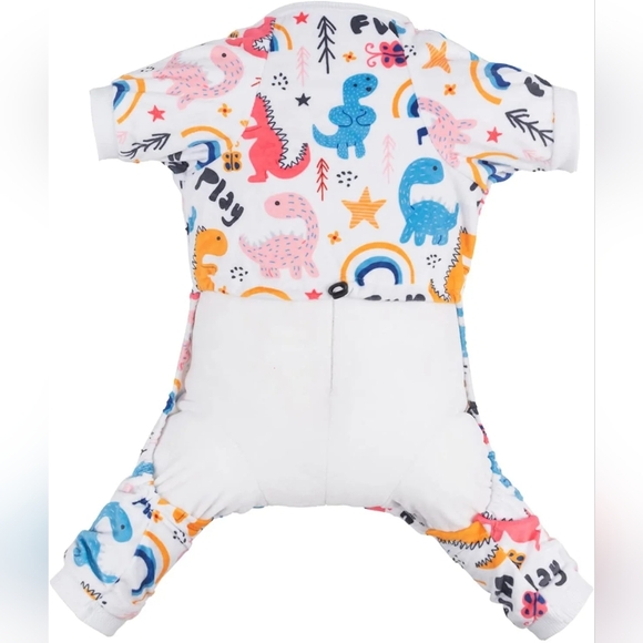 CuteBone NWOT Dog/Pet White Dinosaur Print Pajamas Size XL - Picture 5 of 7